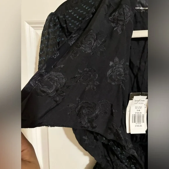 Vintage Y2K RARE Buddhist Punk Black Ruffle Tie Jacket NWT - Picture 4 of 8